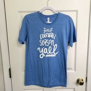 Football Season Tshirt Heather Blue Bella Canvas S
